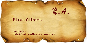 Miss Albert névjegykártya